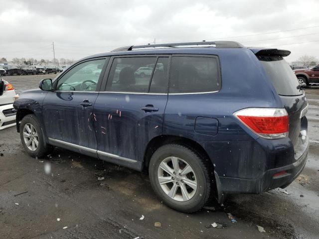 5TDBK3EH5CS095806 - 2012 TOYOTA HIGHLANDER BASE BLUE photo 2