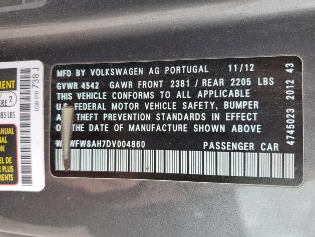 WVWFW8AH7DV004860 - 2013 VOLKSWAGEN EOS LUX 灰色 照片 12