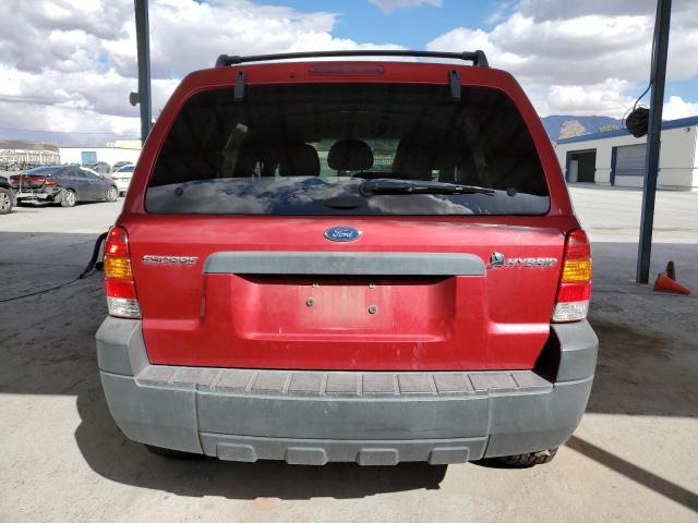 1FMYU96H66KA39807 - 2006 FORD ESCAPE HEV RED photo 6