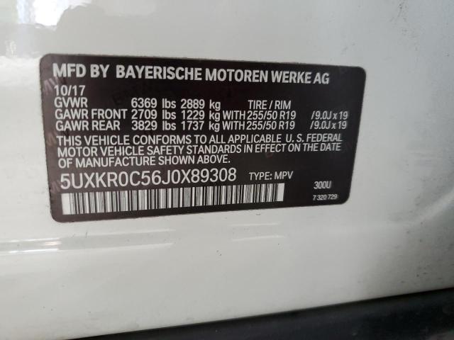 5UXKR0C56J0X89308 - 2018 BMW X5 XDRIVE35I WHITE photo 13
