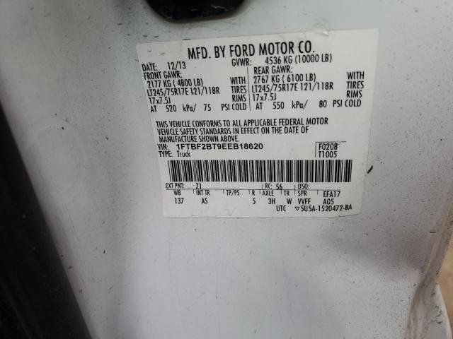 1FTBF2BT9EEB18620 - 2014 FORD F250 SUPER DUTY WHITE photo 12