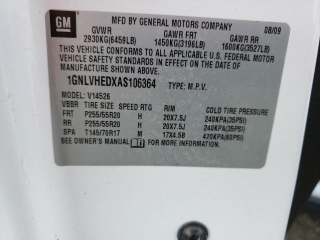 1GNLVHEDXAS106364 - 2010 CHEVROLET TRAVERSE LTZ WHITE photo 13