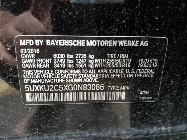 5UXKU2C5XG0N83086 - 2016 BMW X6 XDRIVE35I BLACK photo 13
