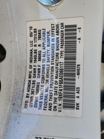 19XFA1F66AE066117 - 2010 HONDA CIVIC LX-S 白色 照片 12