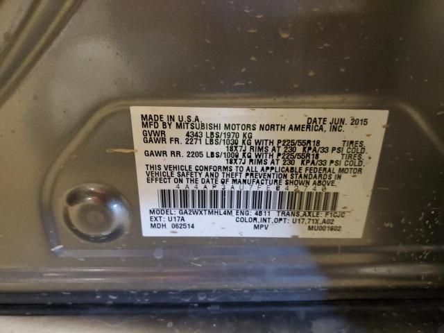 4A4AP3AU7FE042740 - 2015 MITSUBISHI OUTLANDER ES 灰色 照片 12