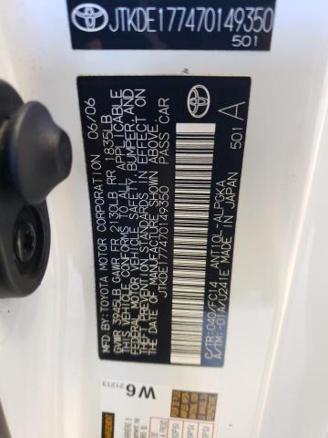 JTKDE177470149350 - 2007 TOYOTA SCION TC თეთრი ფოტო 13