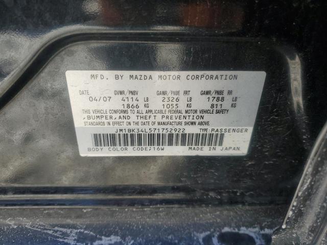 JM1BK34L571752922 - 2007 MAZDA SPEED 3 BLACK photo 12
