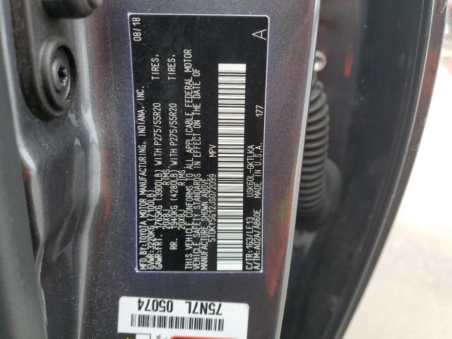 5TDKY5G12JS072099 - 2018 TOYOTA SEQUOIA LIMITED GRAY photo 13