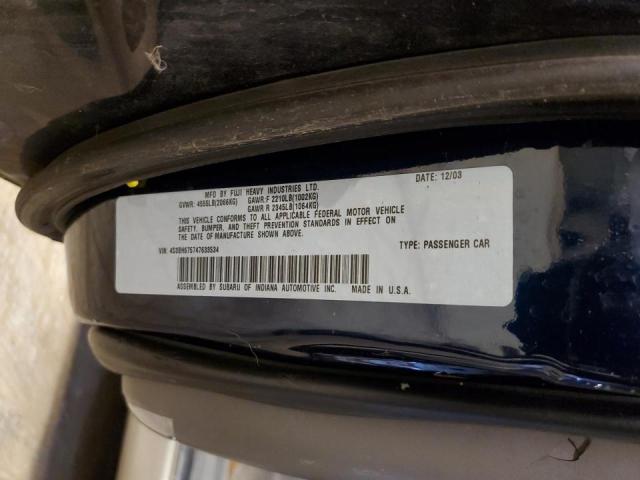 4S3BH675747633534 - 2004 SUBARU LEGACY OUTBACK AWP 蓝色 照片 12