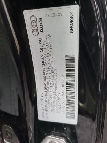 WAUVFAFR5BA047812 - 2011 AUDI A5 PRESTIGE BLACK photo 13