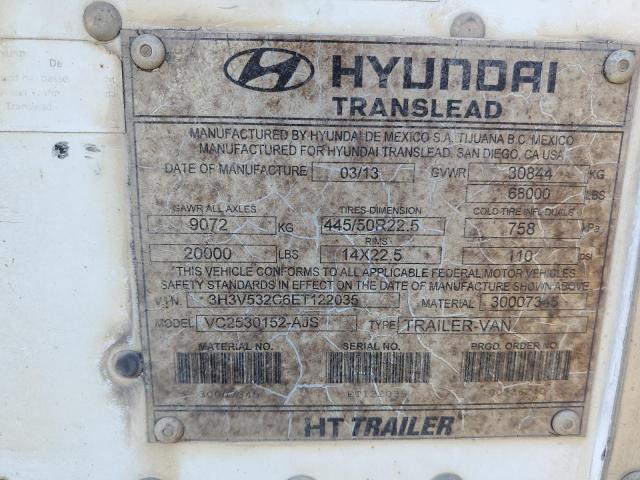 3H3V532C6ET122035 - 2014 HYTR TRAILER WHITE photo 10