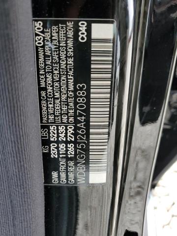 WDBNG75J26A470883 - 2006 MERCEDES-BENZ S 500 BLACK photo 13