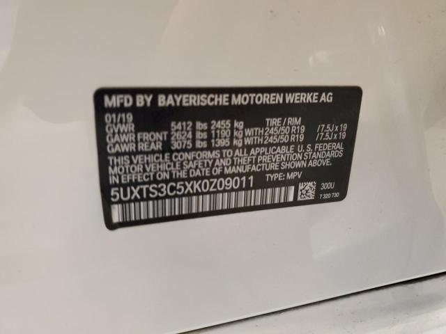 5UXTS3C5XK0Z09011 - 2019 BMW X3 XDRIVEM40I Beyaz fotoğraf 13