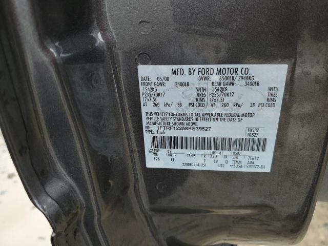 1FTRF12258KE39527 - 2008 FORD F150 GRAY photo 12