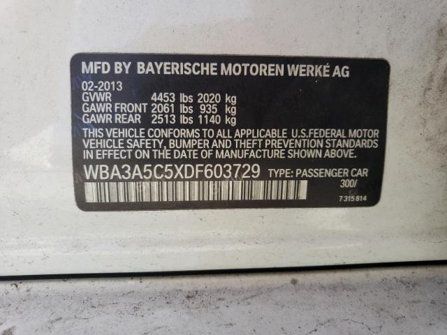 WBA3A5C5XDF603729 - 2013 BMW 328 I WHITE photo 12