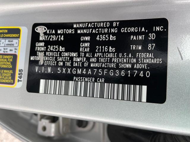 5XXGM4A75FG361740 - 2015 KIA OPTIMA LX SILVER photo 10