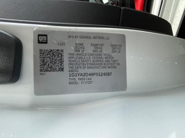 1G1YA2D49P5124587 - 2023 CHEVROLET CORVETTE STINGRAY 1LT WHITE photo 10