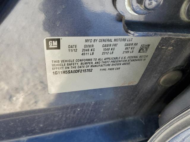 1G11H5SA0DF215762 - 2013 CHEVROLET MALIBU LTZ 蓝色 照片 12