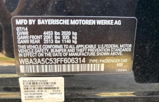 WBA3A5C53FF606314 - 2015 BMW 328 I BLACK photo 10