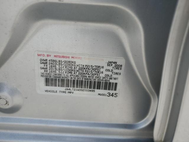JA4LT21W39Z003495 - 2009 MITSUBISHI OUTLANDER ES ვერცხლისფერი ფოტო 13