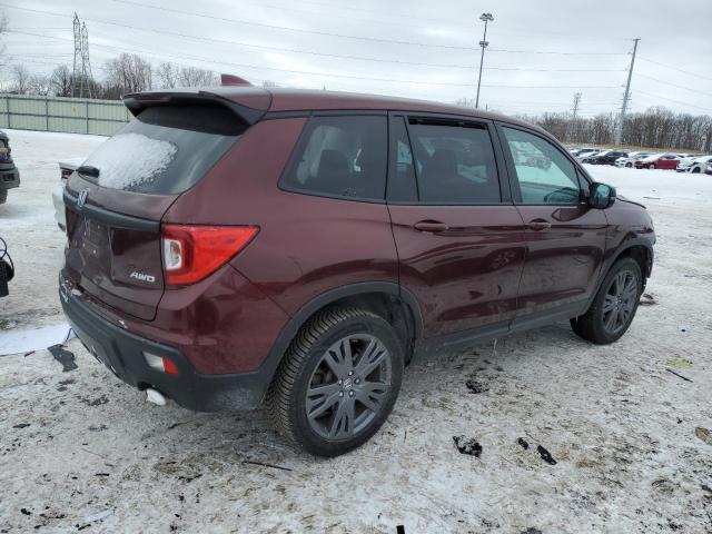 5FNYF8H52KB013403 - 2019 HONDA PASSPORT EXL MAROON photo 3