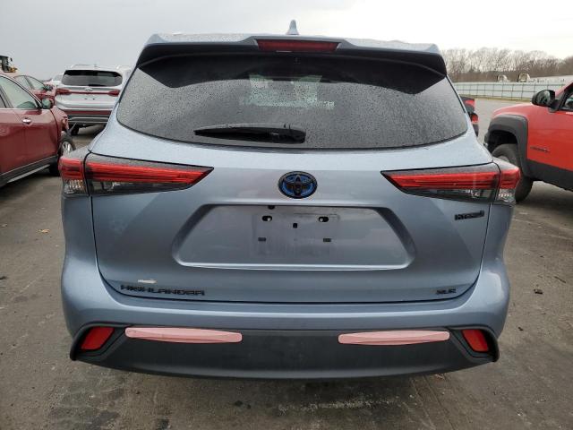 5TDHBRCHXNS092130 - 2022 TOYOTA HIGHLANDER HYBRID XLE BLUE photo 6