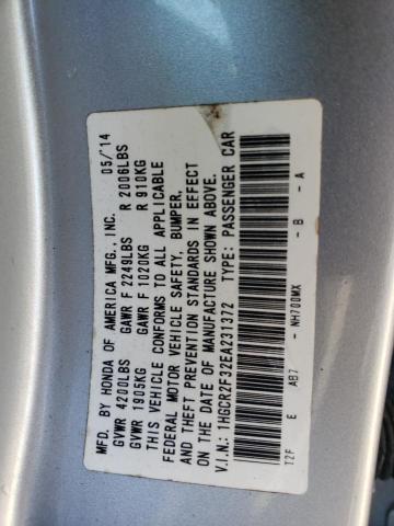 1HGCR2F32EA231372 - 2014 HONDA ACCORD LX SILVER photo 13