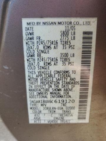 5N1AR18UX6C619120 - 2006 NISSAN PATHFINDER LE 棕色 照片 12