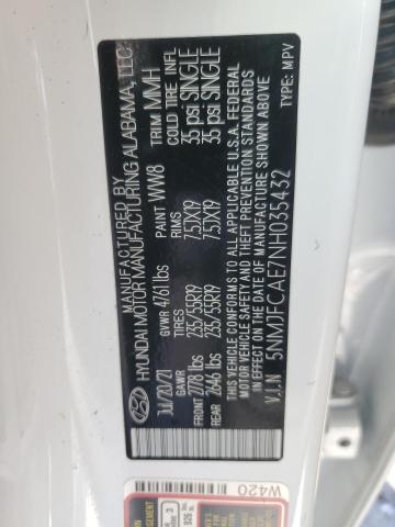 5NMJFCAE7NH035432 - 2022 HYUNDAI TUCSON SEL WHITE photo 13