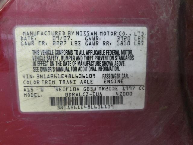 3N1AB61E48L636109 - 2008 NISSAN SENTRA 2.0 RED photo 12