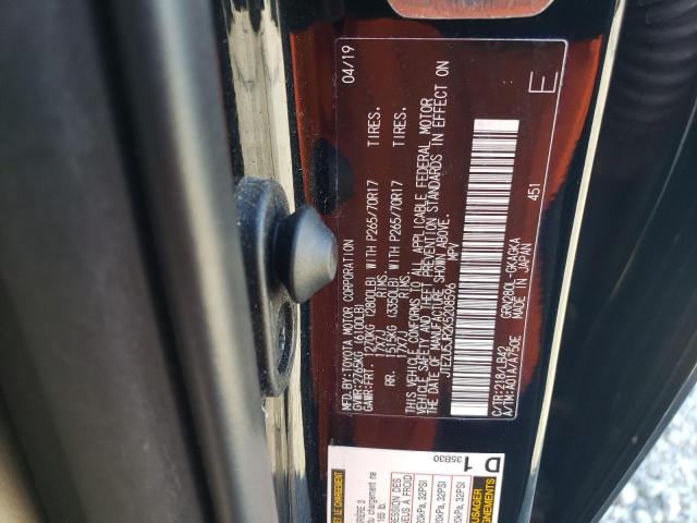 JTEZU5JR2K5208596 - 2019 TOYOTA 4RUNNER SR5 Սև լուսանկար 13