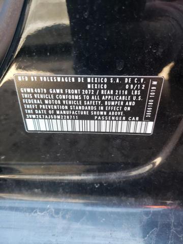 3VW2K7AJ5DM228711 - 2013 VOLKSWAGEN JETTA BASE Սև լուսանկար 12