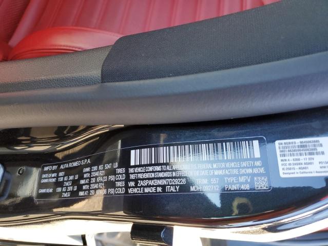 ZASPAKBN6N7D29226 - 2022 ALFA ROMEO STELVIO TI Qara foto 12