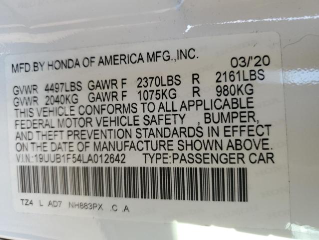 19UUB1F54LA012642 - 2020 ACURA TLX TECHNOLOGY 白色 照片 12