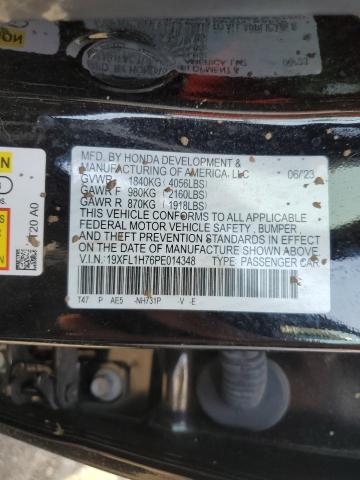 19XFL1H76PE014348 - 2023 HONDA CIVIC EXL BLACK photo 12