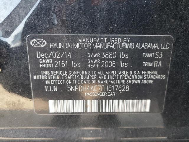 5NPDH4AE7FH617628 - 2015 HYUNDAI ELANTRA SE BLACK photo 12