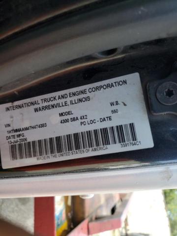 1HTMMAAM47H474383 - 2007 INTERNATIONAL 4000 4300 WHITE photo 10