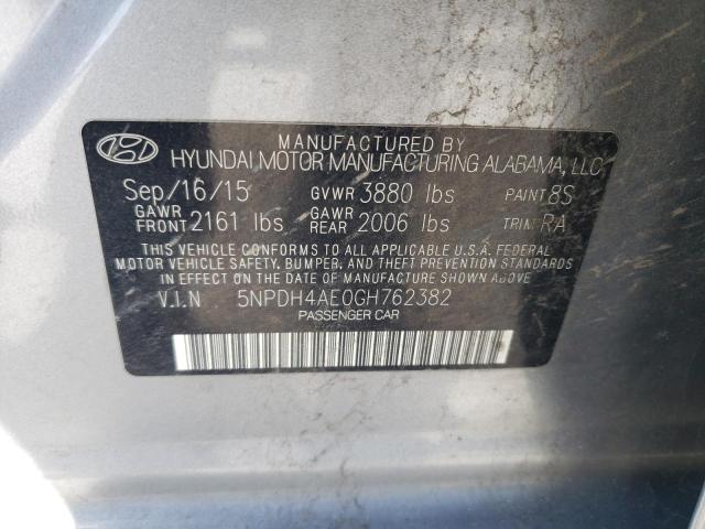 5NPDH4AE0GH762382 - 2016 HYUNDAI ELANTRA SE GRAY photo 13