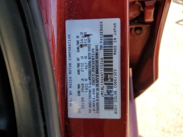 JM1BL1SGXA1155246 - 2010 MAZDA 3 I RED photo 12