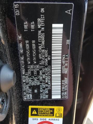 5TDJKRFH5FS152653 - 2015 TOYOTA HIGHLANDER XLE Qara foto 13