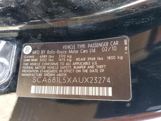 SCA681L5XAUX23274 - 2010 ROLLS-ROYCE PHANTOM أسود صورة 12