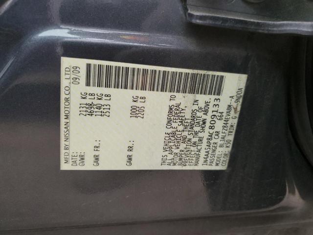 1N4AA5AP8AC809133 - 2010 NISSAN MAXIMA S GRAY photo 12