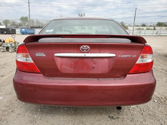 4T1BE32K84U377311 - 2004 TOYOTA CAMRY LE MAROON photo 6