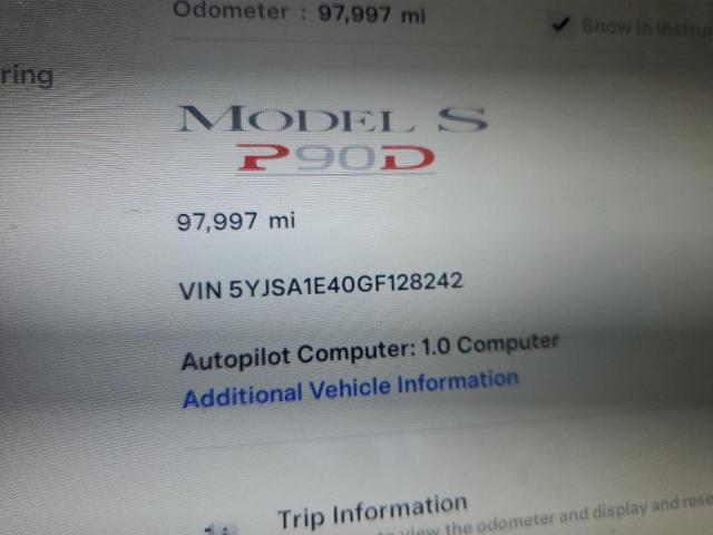 5YJSA1E40GF128242 - 2016 TESLA MODEL S RED photo 9