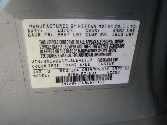 3N1AB61E68L641117 - 2008 NISSAN SENTRA 2.0 GREEN photo 12