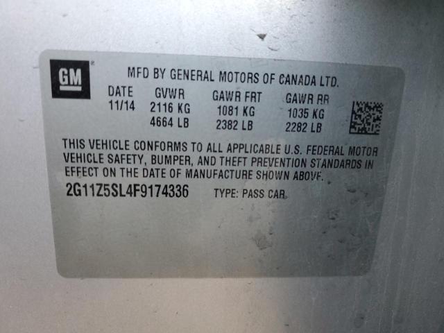 2G11Z5SL4F9174336 - 2015 CHEVROLET IMPALA LS SILVER photo 12