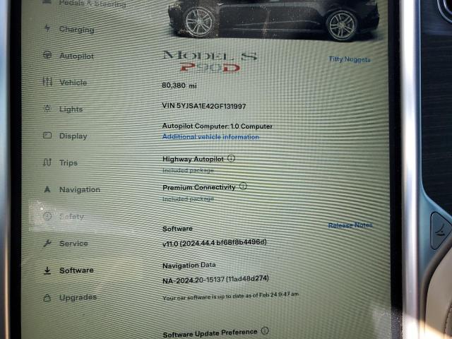 5YJSA1E42GF131997 - 2016 TESLA MODEL S ნაცრისფერი ფოტო 9