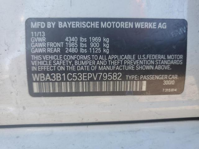 WBA3B1C53EPV79582 - 2014 BMW 320 I WHITE photo 12