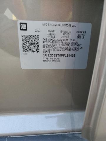 1G1ZD5ST0PF184498 - 2023 CHEVROLET MALIBU LT Gri fotoğraf 12