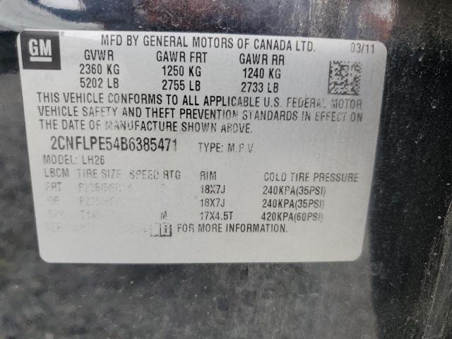 2CNFLPE54B6385471 - 2011 CHEVROLET EQUINOX LT BLACK photo 13